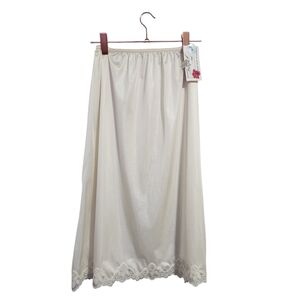 TENDRESS‎ x VINTAGE New Old Stock slip skirt lace satin skirt extender petticoat